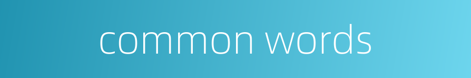 common words的同义词
