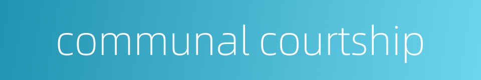 communal courtship的同义词