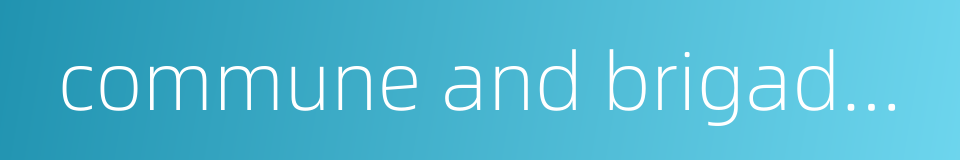 commune and brigade run enterprise的同义词