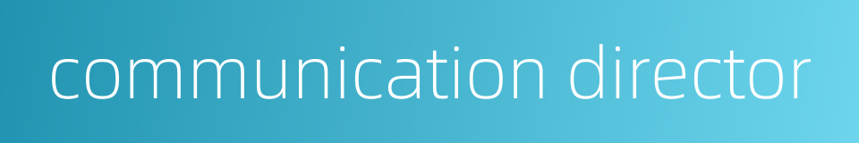 communication director的同义词