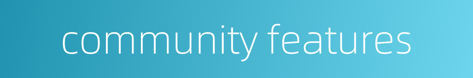 community features的同义词