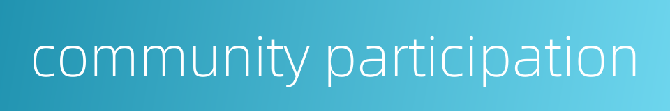 community participation的同义词