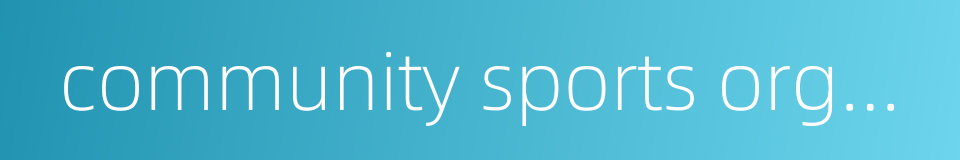 community sports organization的同义词