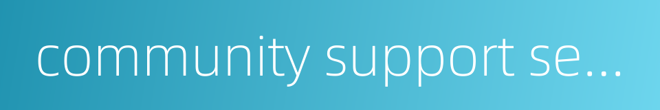 community support services的同义词