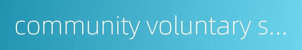 community voluntary service的同义词