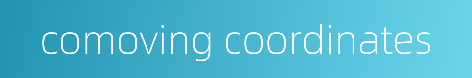 comoving coordinates的同义词