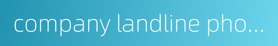 company landline phone的同义词