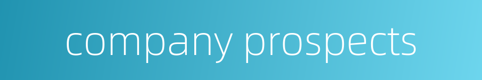 company prospects的同义词