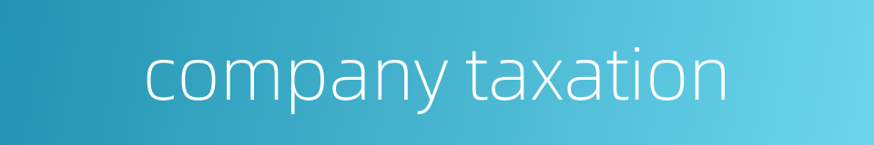 company taxation的同义词