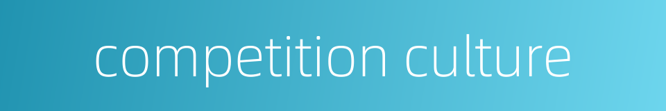 competition culture的同义词