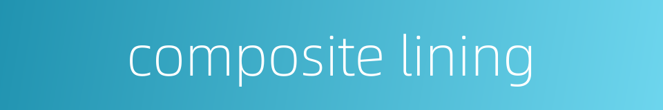 composite lining的同义词