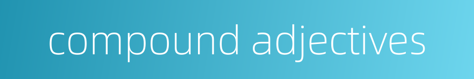compound adjectives的同义词