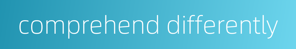 comprehend differently的同义词