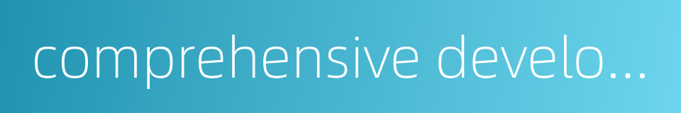 comprehensive development planning的同义词
