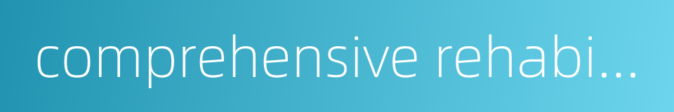 comprehensive rehabilitation therapy的同义词