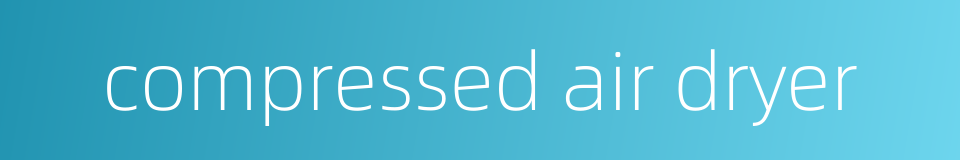 compressed air dryer的同义词