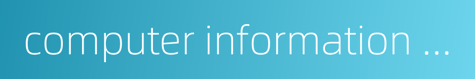 computer information management的同义词