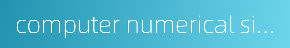 computer numerical simulation的同义词