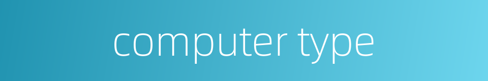 computer type的同义词