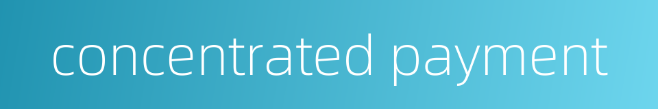 concentrated payment的同义词