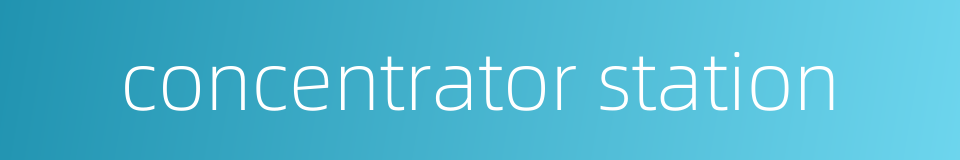 concentrator station的同义词