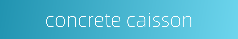 concrete caisson的同义词