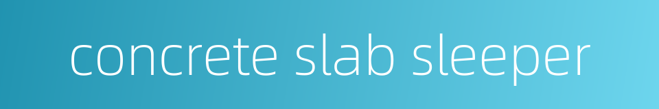 concrete slab sleeper的同义词