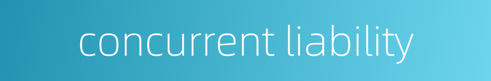 concurrent liability的同义词