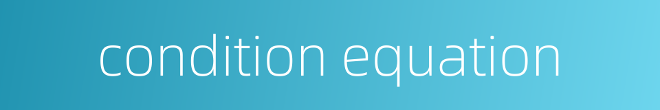 condition equation的同义词