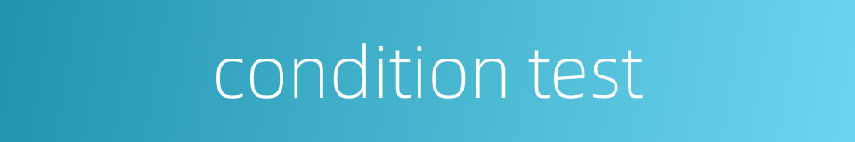 condition test的同义词