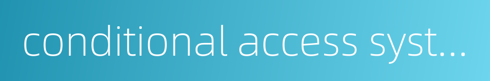 conditional access system的同义词