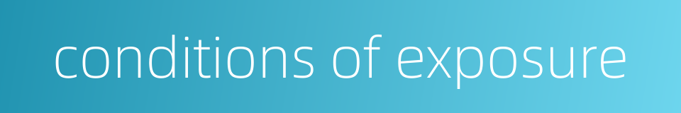 conditions of exposure的同义词