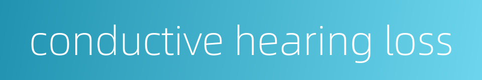 conductive hearing loss的同义词