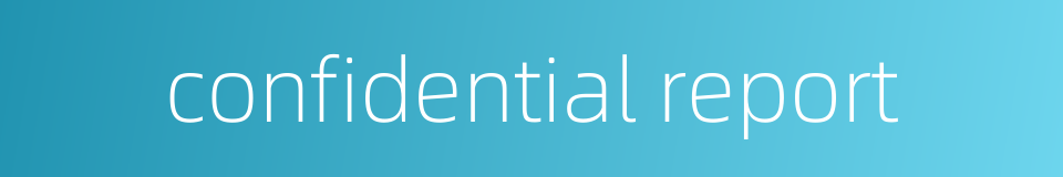 confidential report的同义词