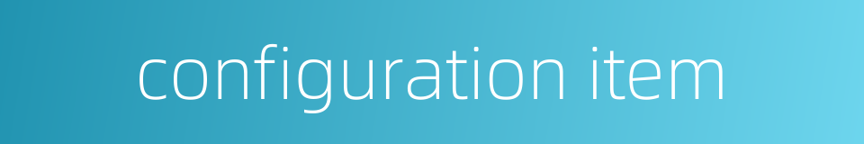 configuration item的同义词