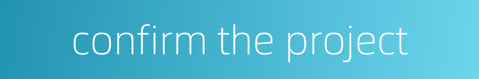 confirm the project的同义词