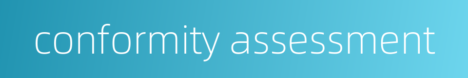 conformity assessment的同义词