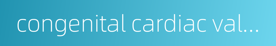 congenital cardiac valvular disease的同义词
