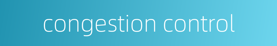 congestion control的同义词