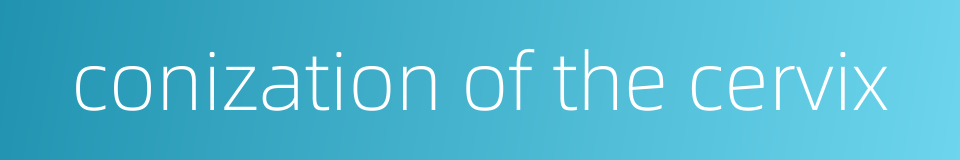 conization of the cervix的同义词