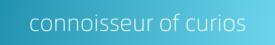 connoisseur of curios的同义词