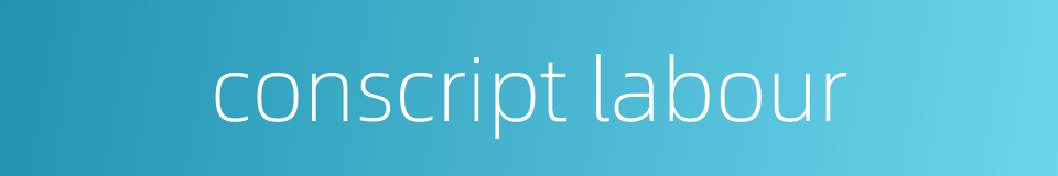 conscript labour的同义词
