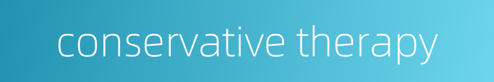 conservative therapy的同义词