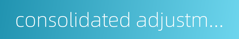 consolidated adjustment的同义词