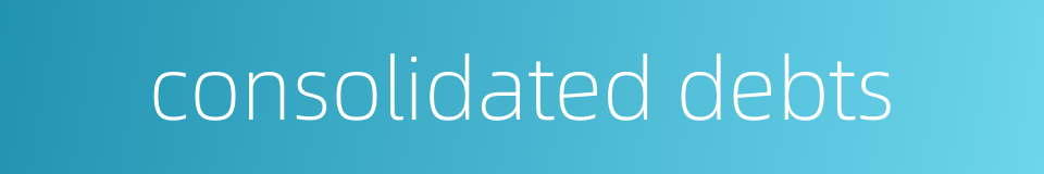 consolidated debts的同义词