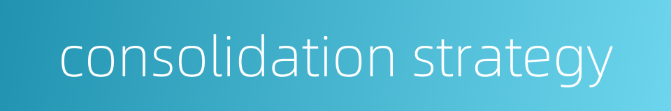 consolidation strategy的同义词