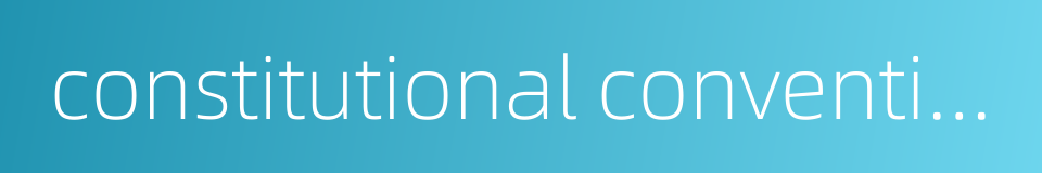 constitutional convention的同义词