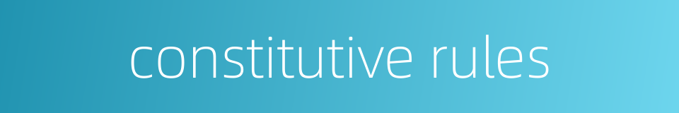 constitutive rules的同义词