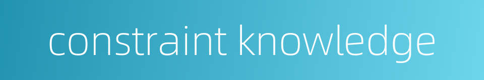 constraint knowledge的同义词