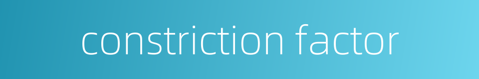 constriction factor的同义词